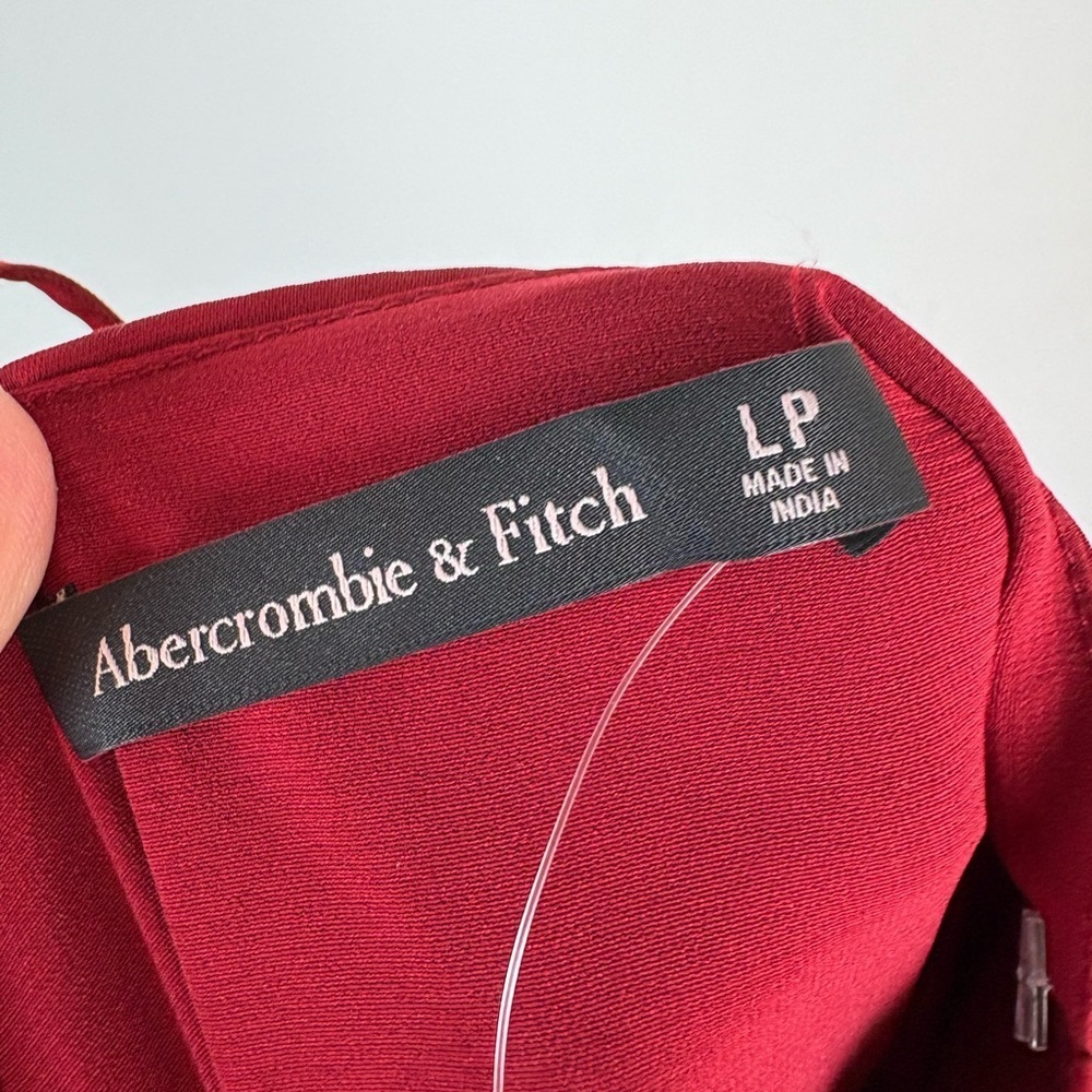 NWT Abercrombie & Fitch Camille Midi Dress in Red Size Large Petite - Picture 7 of 9